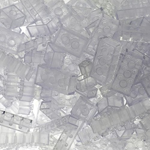 SCS Direct Building Block Bricks - 1000 Pc Bulk Set of Unique Clear Color with 54 Roof Pieces - Great for Activity Tables, Creativity & School Projects - Image 3